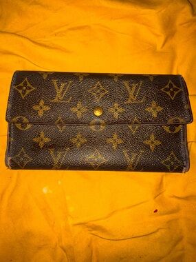Louis Vuitton Monogram Continental Wallet - Dark Brown with Gold Accents